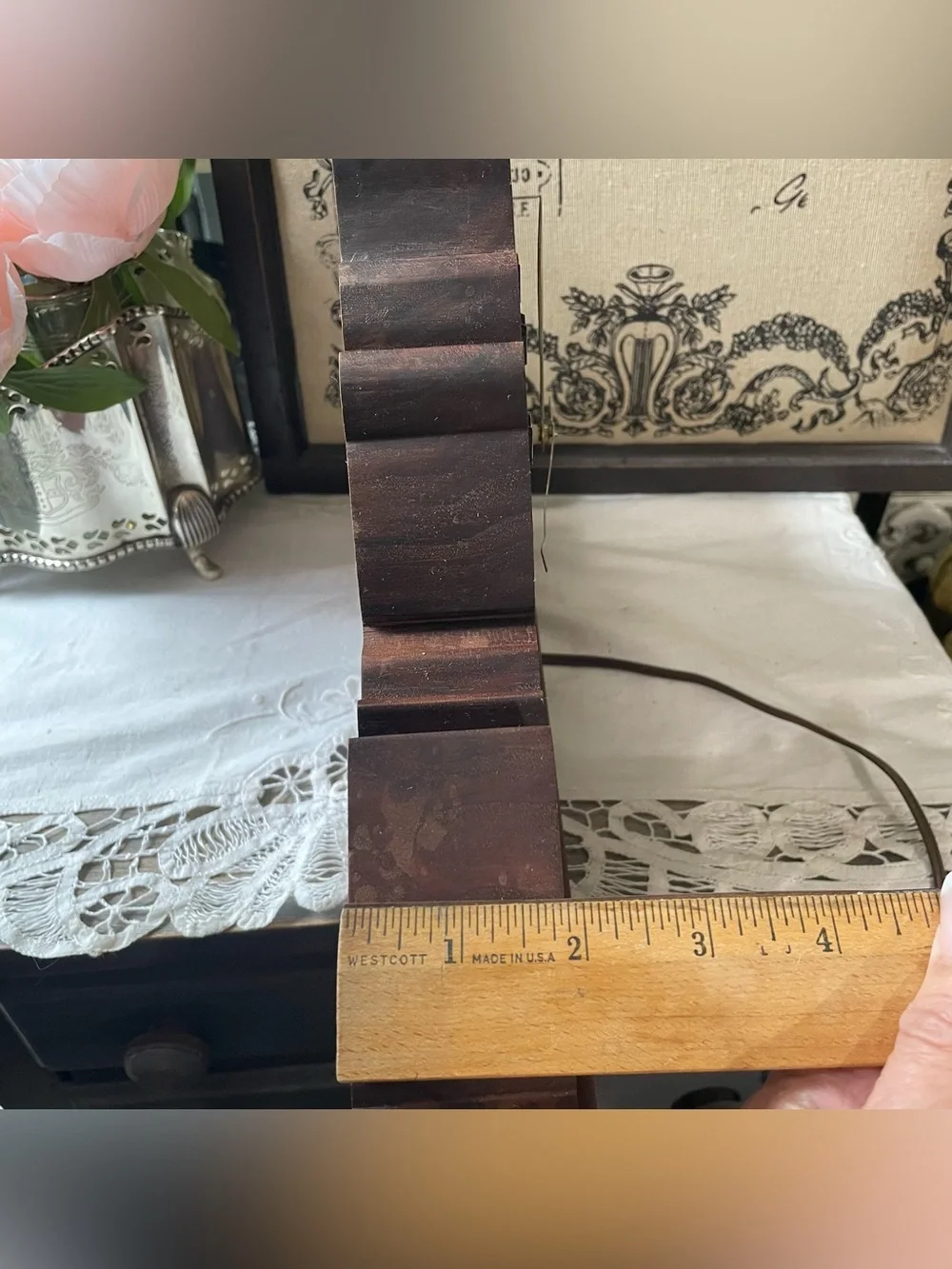 Handcrafted Virginia Wood Mantel Clock - Brown